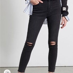Pacsun black high-rise ankle-ripped jeans